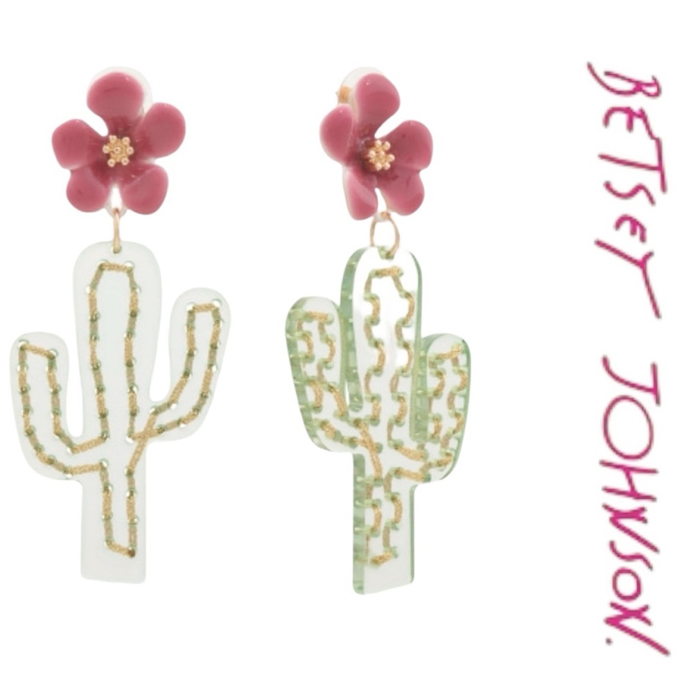 Betsey Johnson Cactus Flower Earrings